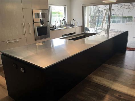 stainless steel kitchen bench tops